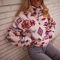 2025 Fleece Sweater Fashion Print Women's Double-sided Fleece Winter Coat
