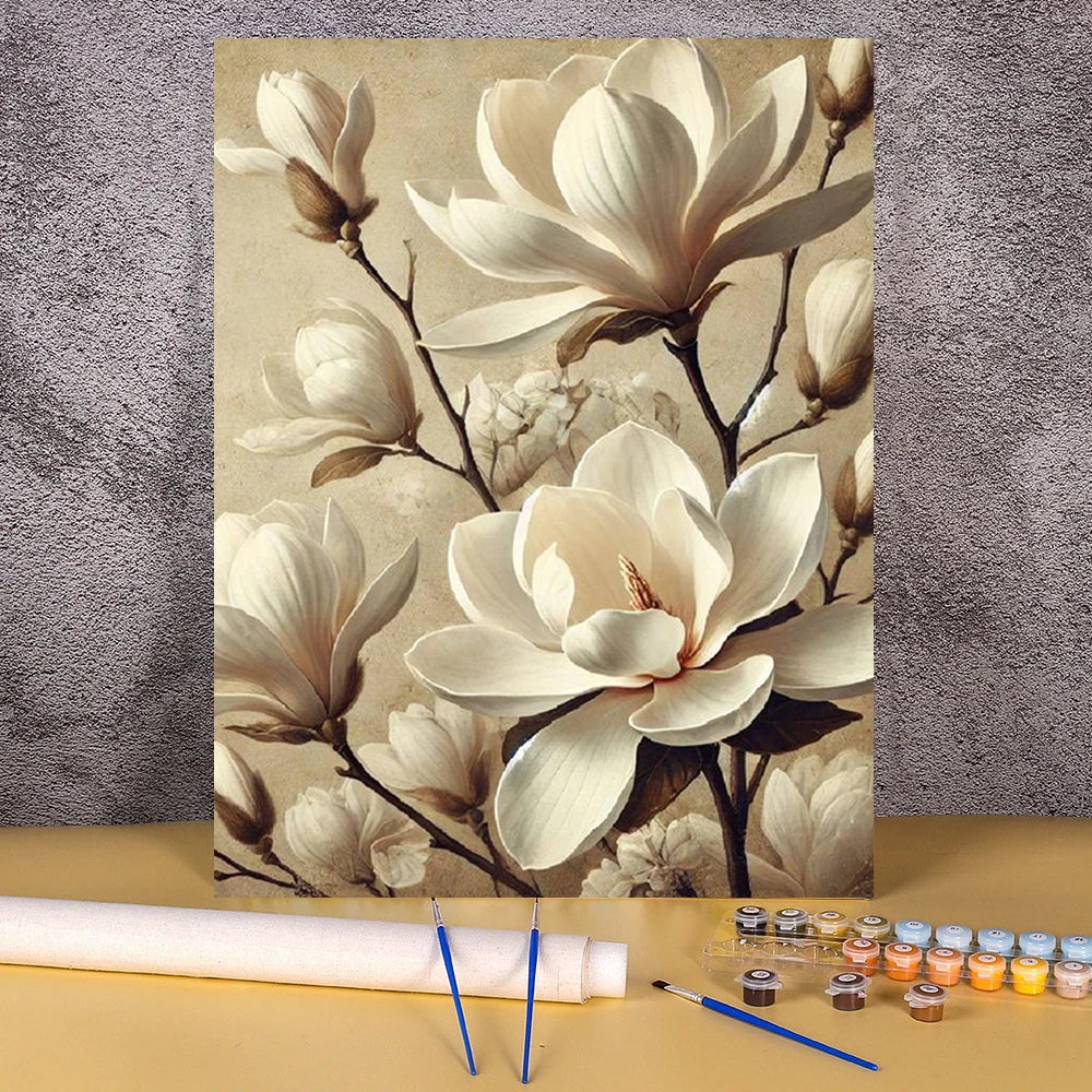 Coloring By Numbers Lily Flowers Acrylic Paint Painting For Living Room Wall Adults Handpainted Picture Crafts Gift Home Decor