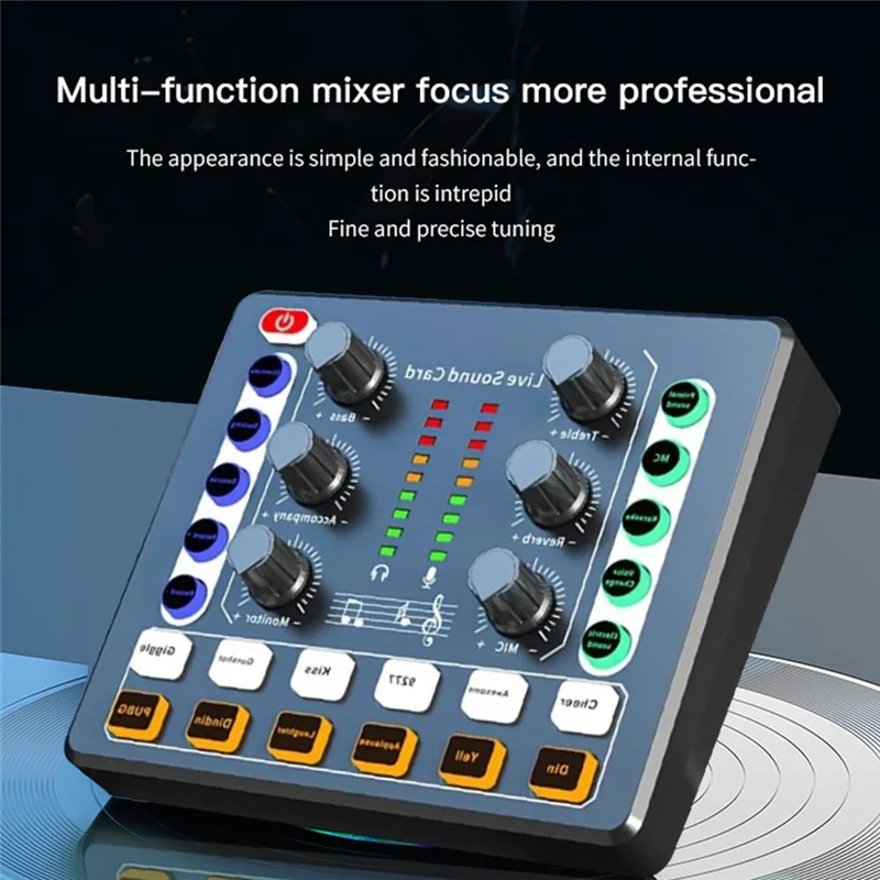 B50B-M8 Sound Card Live Broadcast Audio Interface Podcasting Device Caster With Premium Mic Preamplifier Sound Card Easy To Use