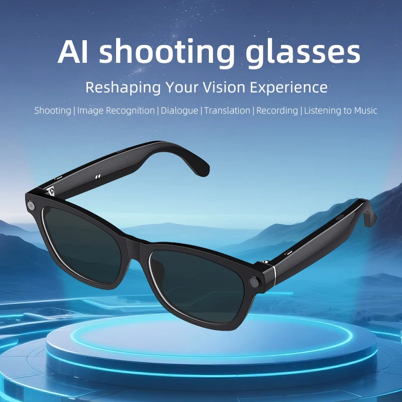 New AI Smart Glasses 800W HD Camera 1200P Video Recorder Waterproof Music Al Voice Translation Identify Pictures Smart Glasses