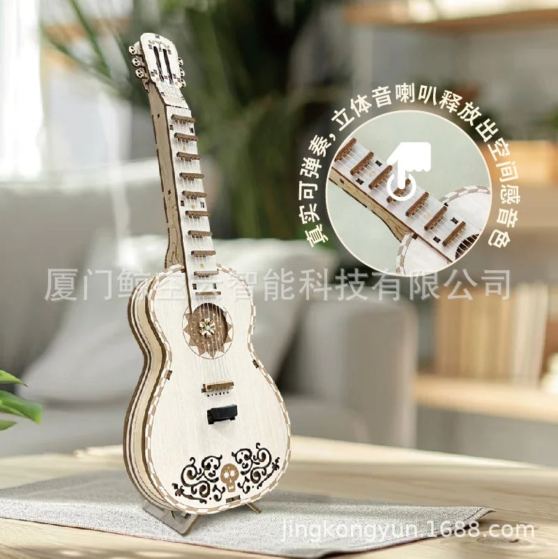 Guitar can be played DIY hand-assembled music theme birthday gift commemorative ornament