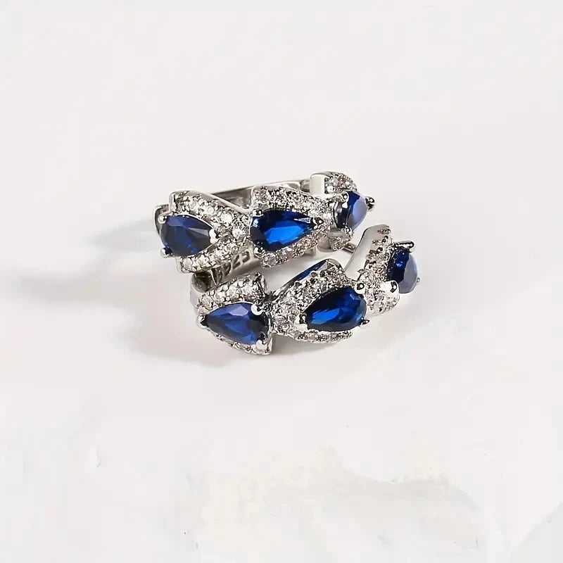 Dazzling Shiny Synthetic Gemstone Hoop Earrings - Fashion-Forward Elegant Style for Banquets & Parties - A Perfect