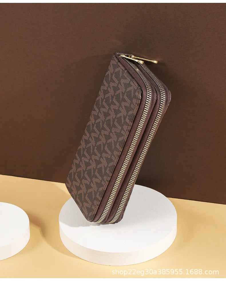 Long Wallets for Women, Double Zipper Clutches, Purse with Big Letter, Wristlet Wallet, Phone Holder, Card Holder, Lady, Fashion - Free Item.