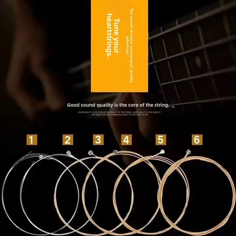 Wood Six-String Folk Guitar Strings Single String Duet Trio Quartet Quintet Sixtette Full Set Acoustic Guitar Strings