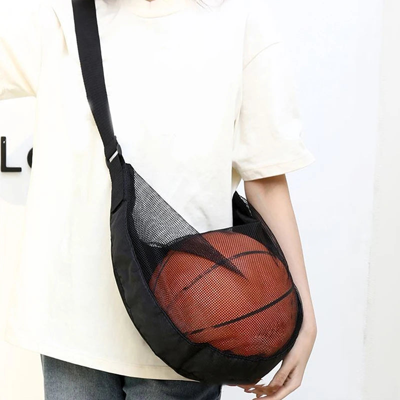 Sports Storage Bag with Zip Closure and Mesh Pocket for Easy Ball Carrying