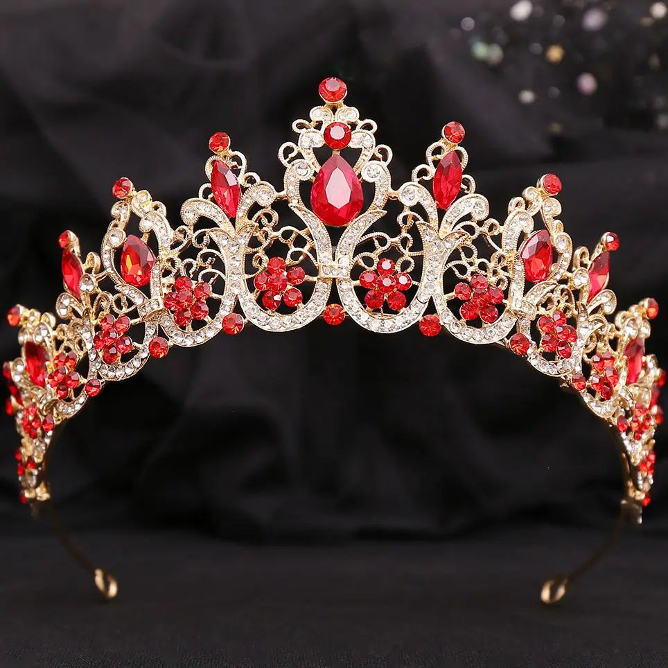 DIEZI Korean Baroque Luxury Bridal Crystal Tiara Crown For Women Girls Wedding Party New Elegant Queen Hair Dress Accessories