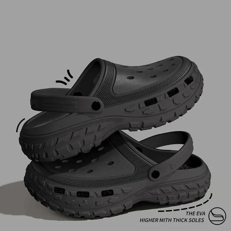 Men Platform Sandals 2026 Summer Closed Toe Non-slip Beach Sandals Woman Lightweight Soft Bottom Non-slip Sandalias for Home