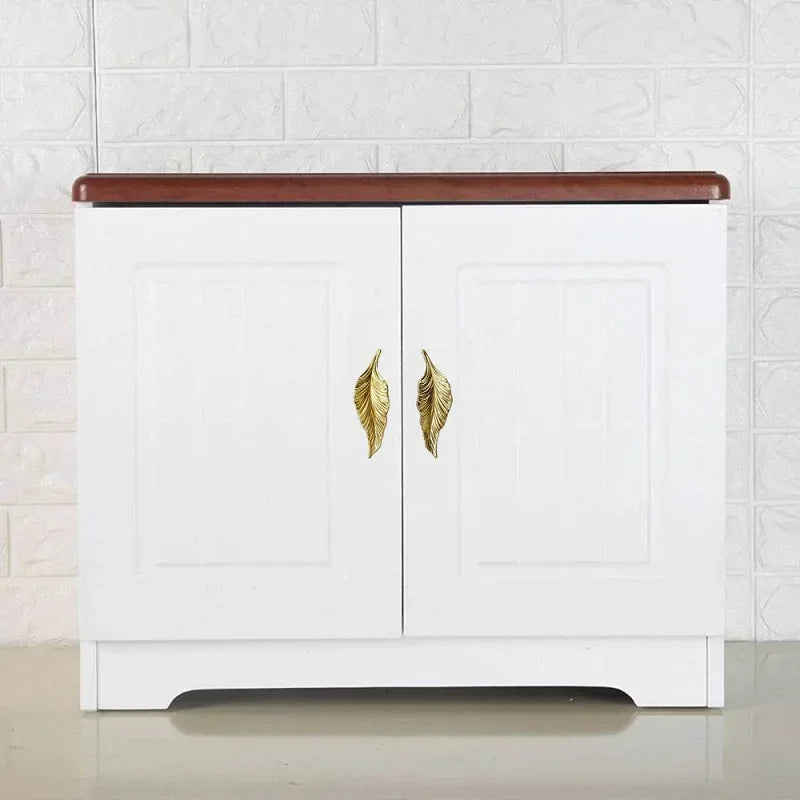 Cabinet Door  Creative Leaf Handle Cabinet Door Antique Silver Small Leaf Handle Antique Bronze Drawer Double Door Handle