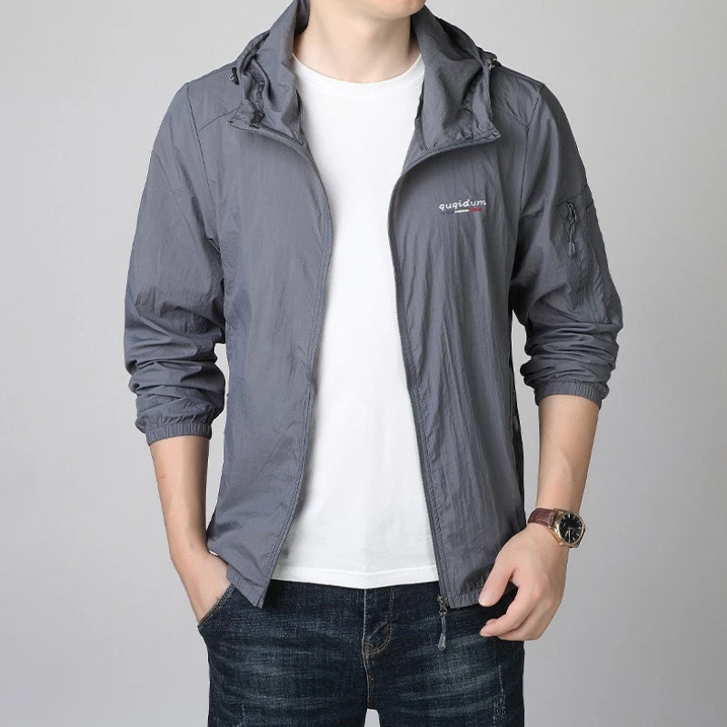 Men's Summer UPF90+ Sun Protection Jacket Ultra-Light Thin Skin Coats Men Breathable UV Proof Fishing Ice Silk Sunscreen Coat