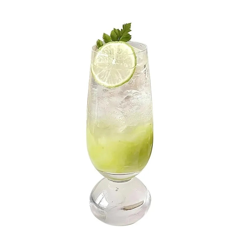 Ball Bottom Glass Juice Cup, Nordic Style Wine Glasses Cups, Creative Soda Bubbles Glass Cup,Restaurant Kitchen Tools