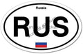 RU RUS Russian Bear Russia Country Code Oval Sticker Flag Bumper Water Proof Vinyl Car Stickers