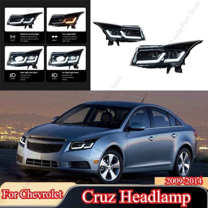 Car Lights For Chevrolet Cruze 2009-2014 Headlamp LED Projetor Head Lamp Daytime Running Light Automotive Body Kits Accessories