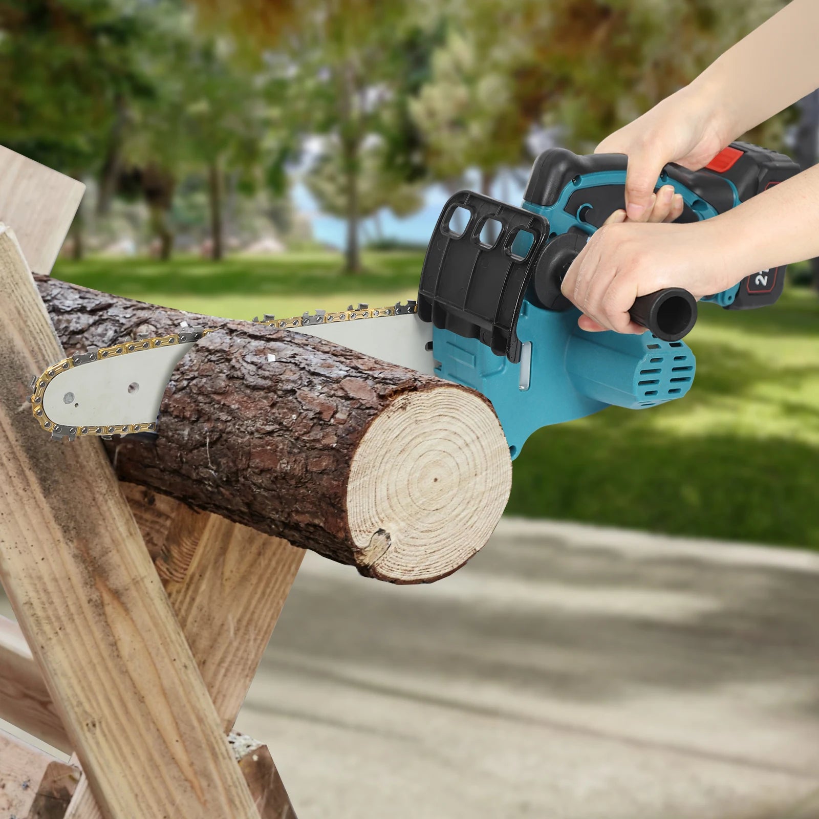 1000W Cordless Brushless Chainsaw 12", 32.81ft/s Cutting Speed w/2600mAh Battery for Wood Cutting & Tree Pruning (US Plug)