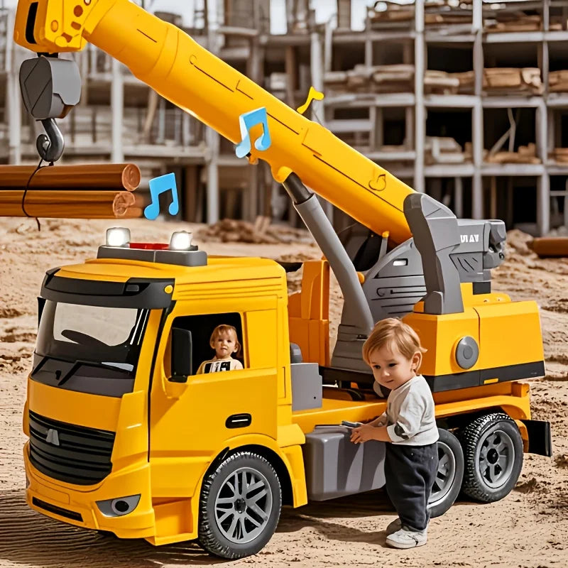 American Popular Edition, Children's Crane Toy Engineering Vehicle Toy, With Light Effect, Suitable For Outdoor, Beach Children'