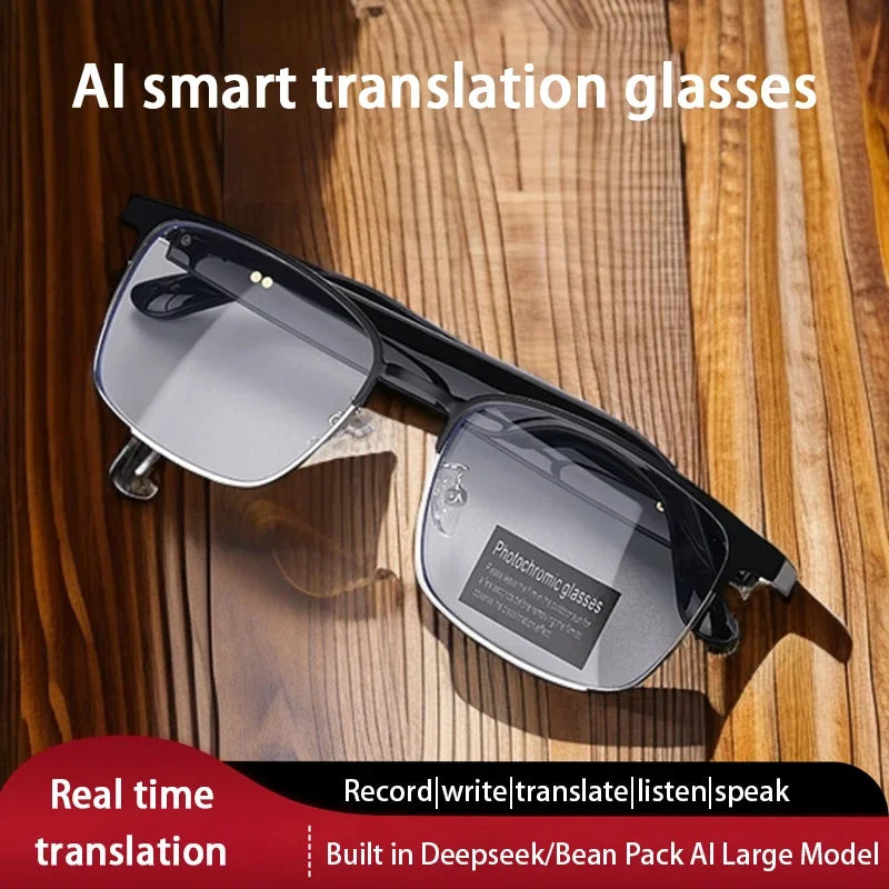 Good Intelligent AI Translation Glasses Headphones Interpretation Sunglasses 144 Language Real-time Conference Tool