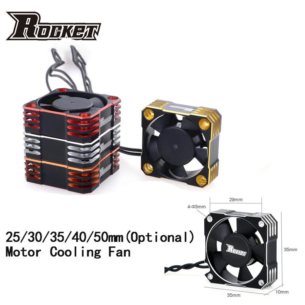 Rocket RC Fan 25mm 30mm 35mm 40mm 50mm SURPASS HOBBY Heat Dissipation Cooling Fan for For 1/10 1/8 Brushless Motor RC Car Part.