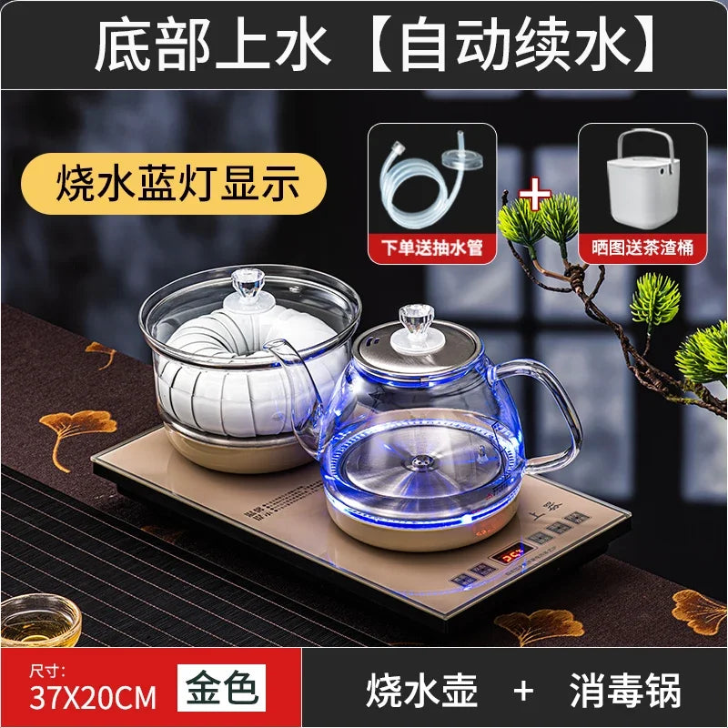 Automatic WaterFeeding Electric Kettle, BuiltIn Tea Maker for Tea Table Use, Temperature Control Pot, OneTouch Operation