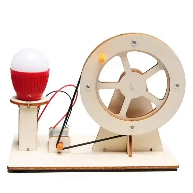 DIY Wooden Hand Generator Kids Science Toy Funny STEM Technology Gadget Physics Kit Educational Toys for Children Learning Toy