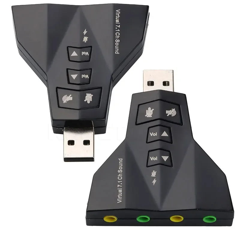7.1 USB Sound Card External USB Audio Double Adaprter USB To Jack 3.5mm Earphone Micphone for Computer Notebook Win