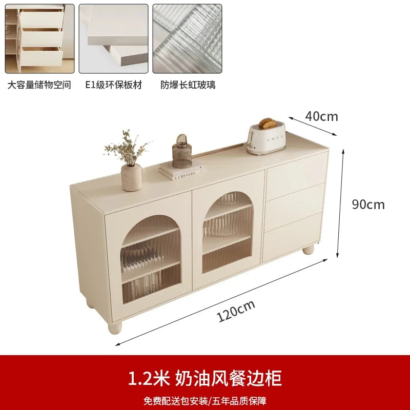 Cream Wind Cute Living Room Cabinets Small Apartment Minimalist Beauty Storage Cabinet Nordic Kawaii Vitrina Home Furniture
