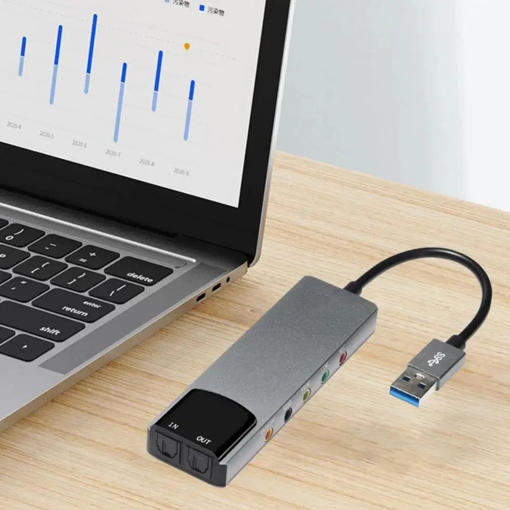 Usb Sound Card High-quality Usb Fiber Optic Spdif Sound Card for Computer External Multifunction Support Ac-3 Dts-compatible 5.1