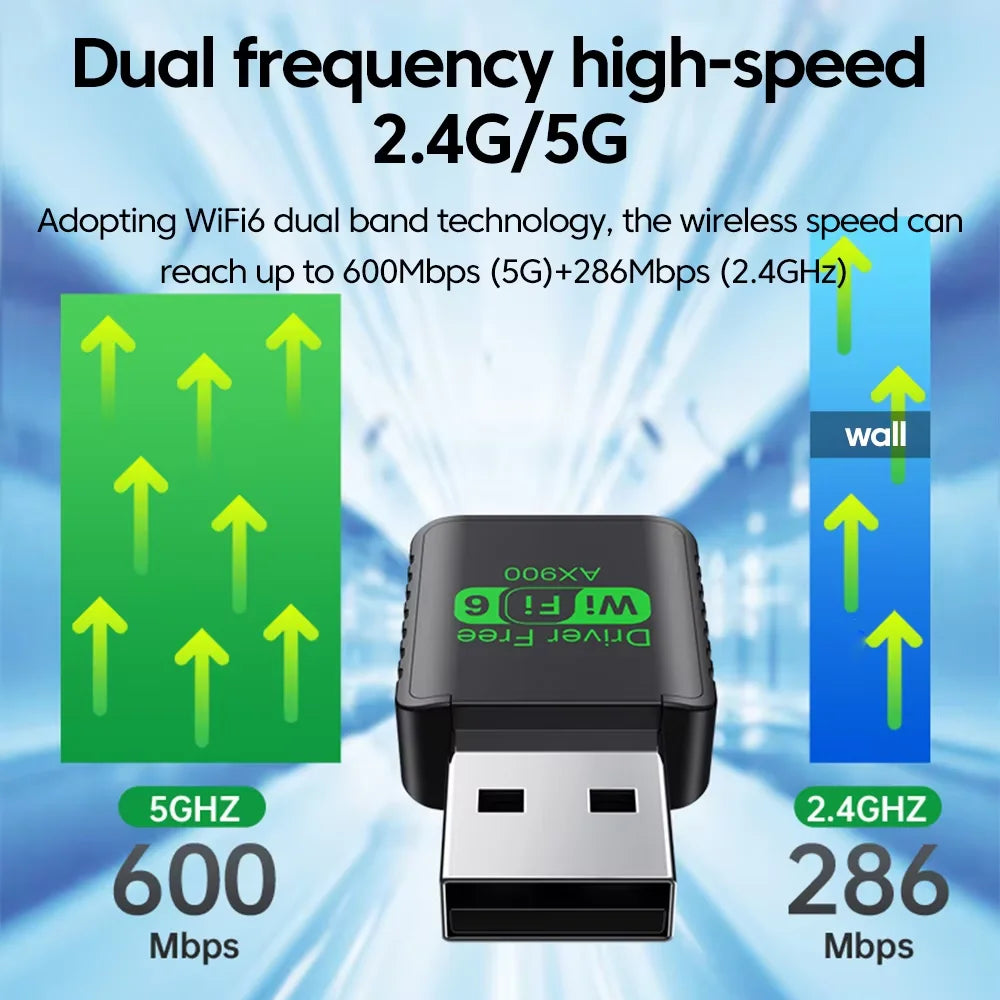 900Mbps USB WiFi Bluetooth 5.4 Adapter 2in1 Dongle Dual Band 2.4G 5GHz USB WiFi 6 Network Wireless Wlan Receiver DRIVER FREE - Free Item