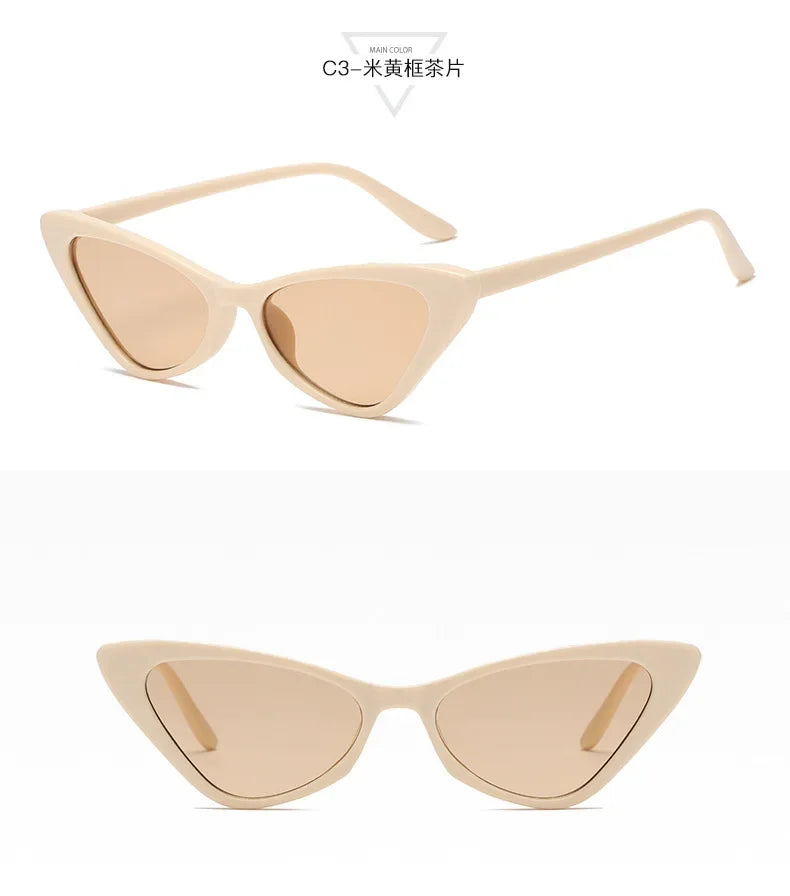 Womens Trendy Cat Eye Sunglasses Men Outdoor Retro Fashion Sun Glasses Goggles Unisex Resin UV400 Protection Sports Sun Shades