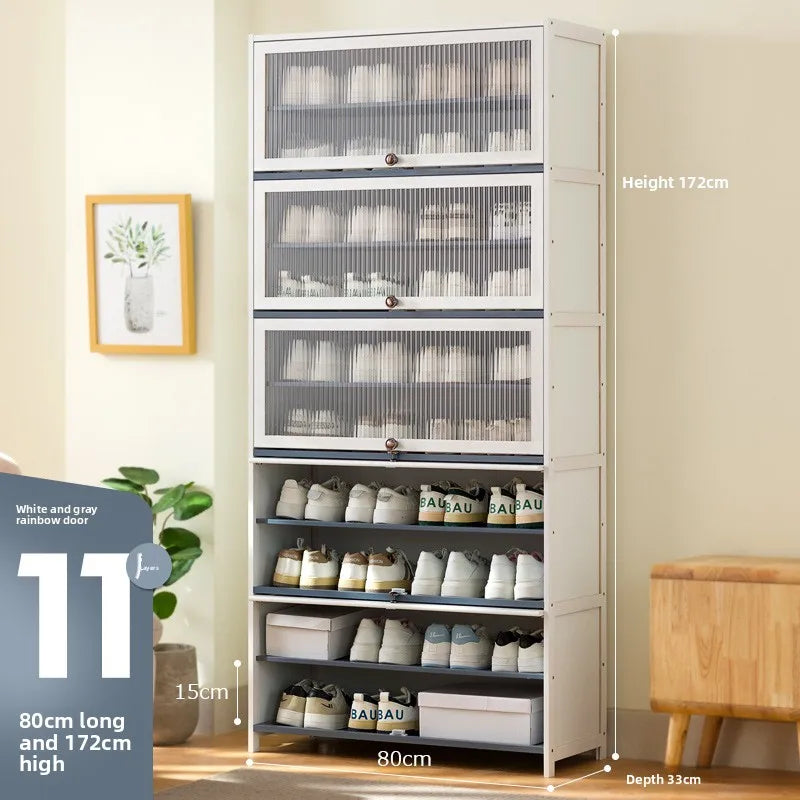 Simple shoe cabinet, household door storage artifact, space-saving indoor good-looking multi-layer dustproof large-capacity