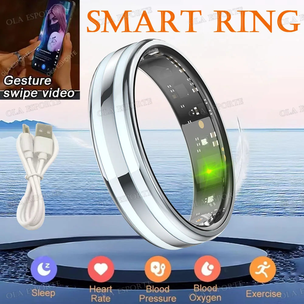 Gesture Sensing Smart Ring Health Monitor Smart Ring Outdoor Waterproof Ring Real HRV Monitor Heart Rate Blood Oxygen Sport Ring