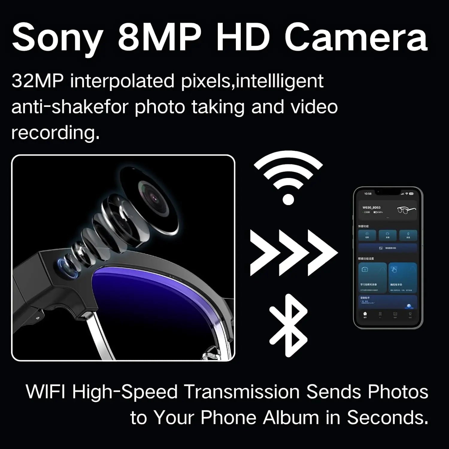 2026 New Upgrade 4K HD AI Smart Camera Glasses Video Photo Recording Bluetooth Call Translation Voice Assistant Smart Sunglasses