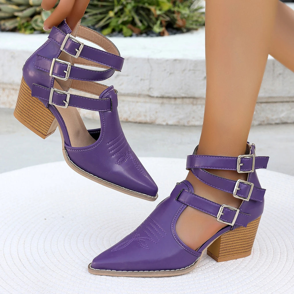 Women's Sandals 2024 New Fashion Casual Ladies Pointed Toe Sexy Soft Leather High Heels Comfortable Women Shoes Heeled Sandal