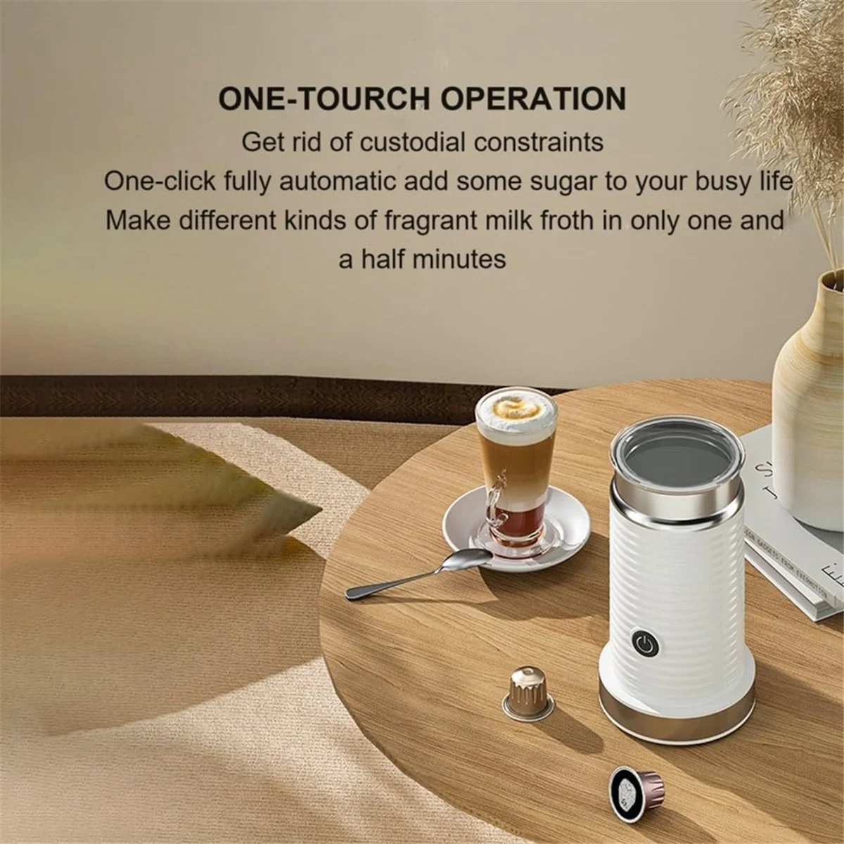 Retail Milk Frother,Electric Milk Frother,Fully Automatic Milk Frother,Automatic Milk Frother for Hot & Cold Froth EU Plug
