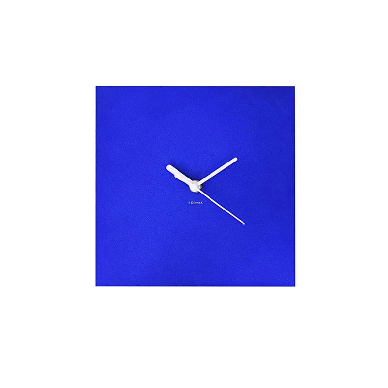 Klein Blue Modern Minimalist Metal Wall Clock Silent Creative Living Room Timepiece for Home Decor