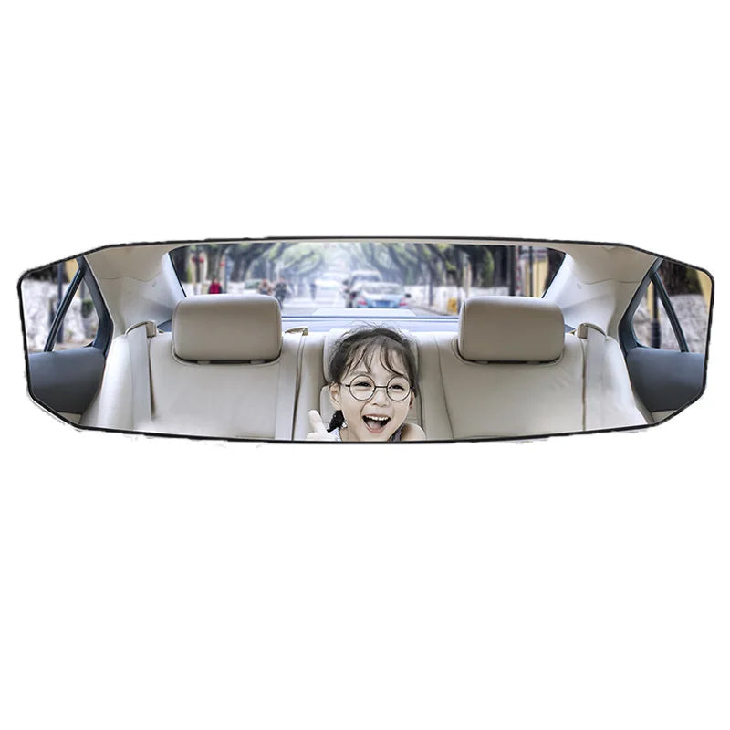 Wide Angle Convex Rearview Mirror Large Vision HD Anti Glare Car Interior Rear View Child Seat Watch Sun Visor Mirror Covers