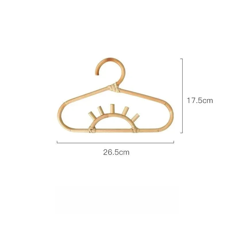 Rattan Hanger Rattan Wall Hooks Kids Garments Organizer Rack Clothes Hat Hanging Hook Kids Room Clothing Storage Decor Hangers