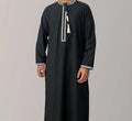 New Men's Muslim Fashion Abayas Dress O Neck Long Sleeve Pullover Kaftan Pakistan Saudi Arab Caftan Islamic Clothing Prayer Robe
