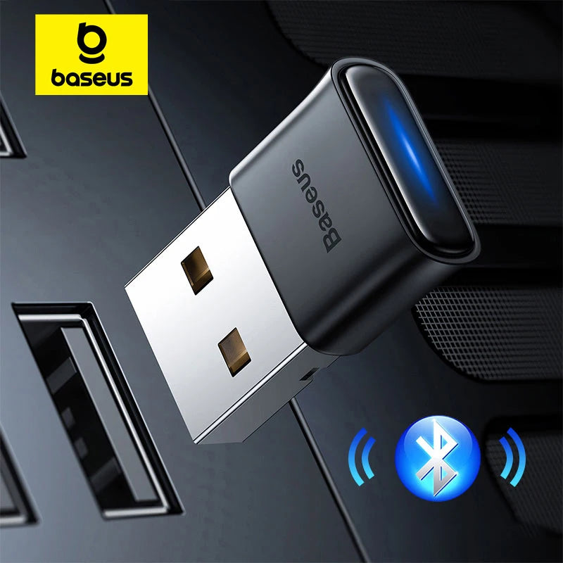 Baseus USB Bluetooth Adapter Bluetooth 5.1Music Audio Receiver Transmitter For PC Speaker Laptop Wireless Mouse USB Transmitter - Free Item.