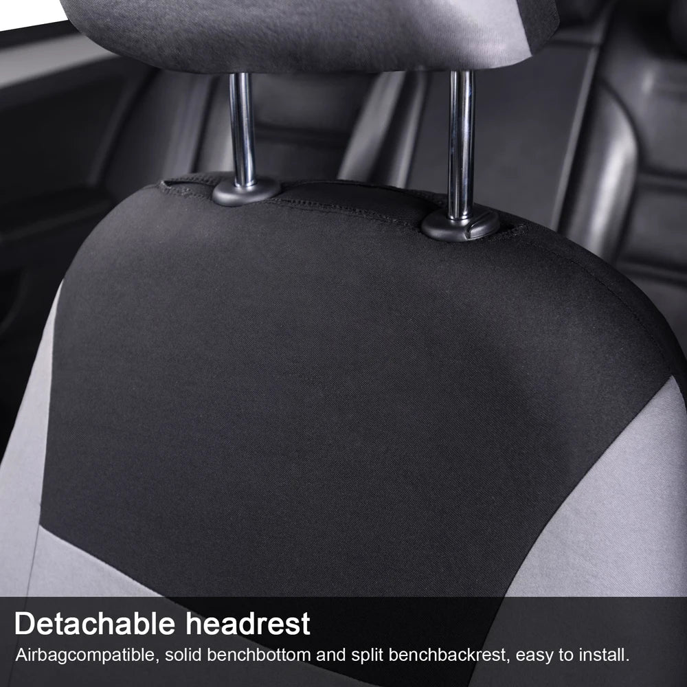 Car Seats Cover  Polyester Car Seats Cover Set Car Plain Fabric Bicolor Car Interior Accessories Car Seats Protector