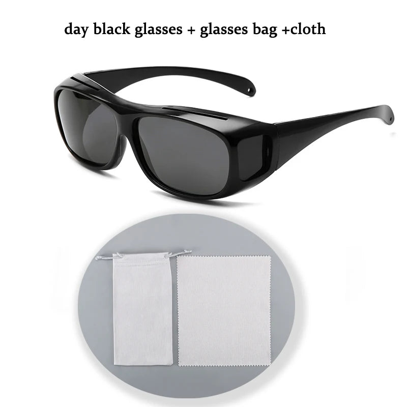 Night Vision Glasses For Women Men Outdoor Sports Oversized Driver Anti-Glare For Night Driving Can With Prescription Glasses