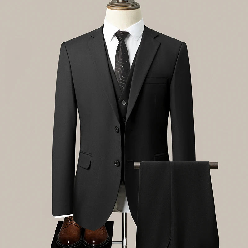 Three-piece suit in new fabric for men, fashionable for business, gentleman's wedding, casual, professional formal wear. M-6XL