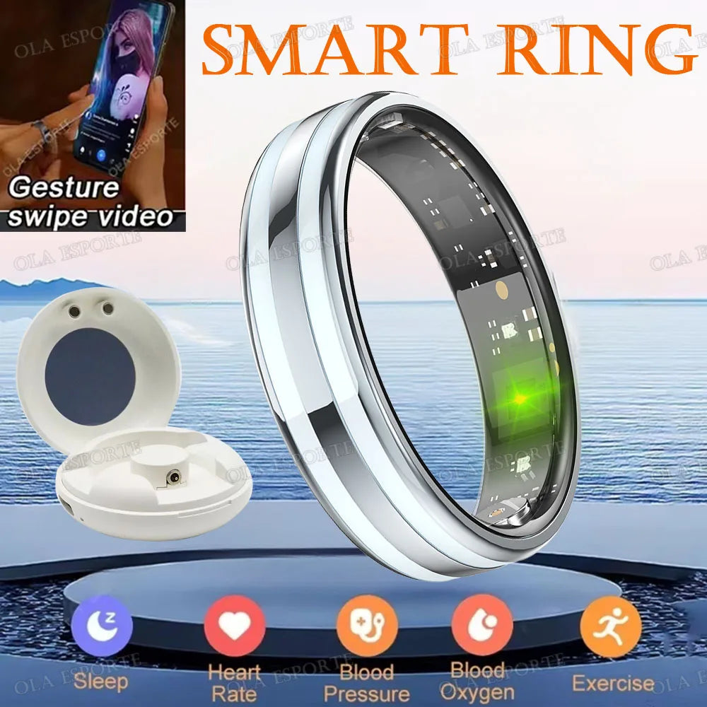 Gesture Sensing Smart Ring Health Monitor Smart Ring Outdoor Waterproof Ring Real HRV Monitor Heart Rate Blood Oxygen Sport Ring