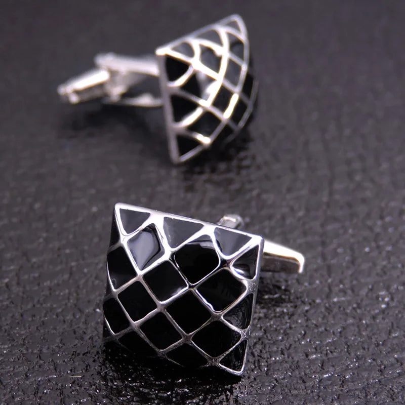 Cufflinks For Men Luxury Silvery Cuffs Retro Metal Cuff Links Mens French Square Button Shirts Business Jewelry Gift For Wedding - Free Item.