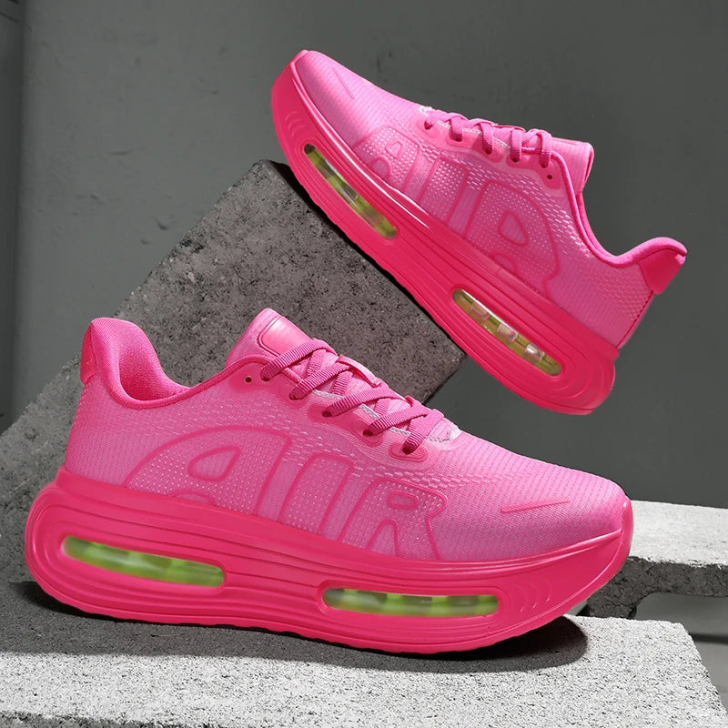New Men's Running Shoe Night Fluorescent Women Carbon Plate Lace-Up Jogging Cushioning Sneakers Lightweight Casual Shoes