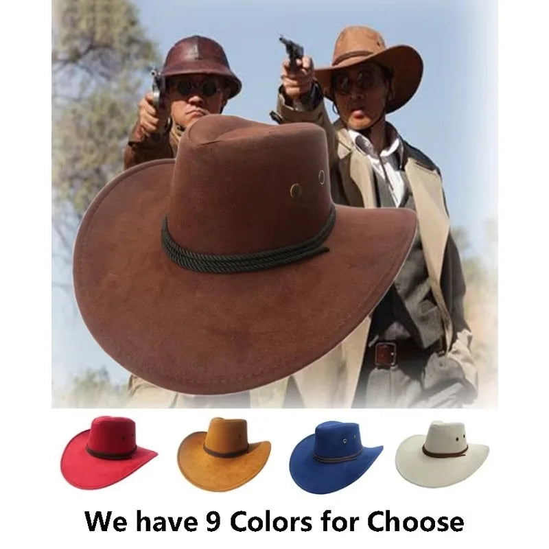 Cowboy Hat Faux Leather Men and Women Travel Caps Fashion Western Hats Chapeu Cowboy Sun Hat
