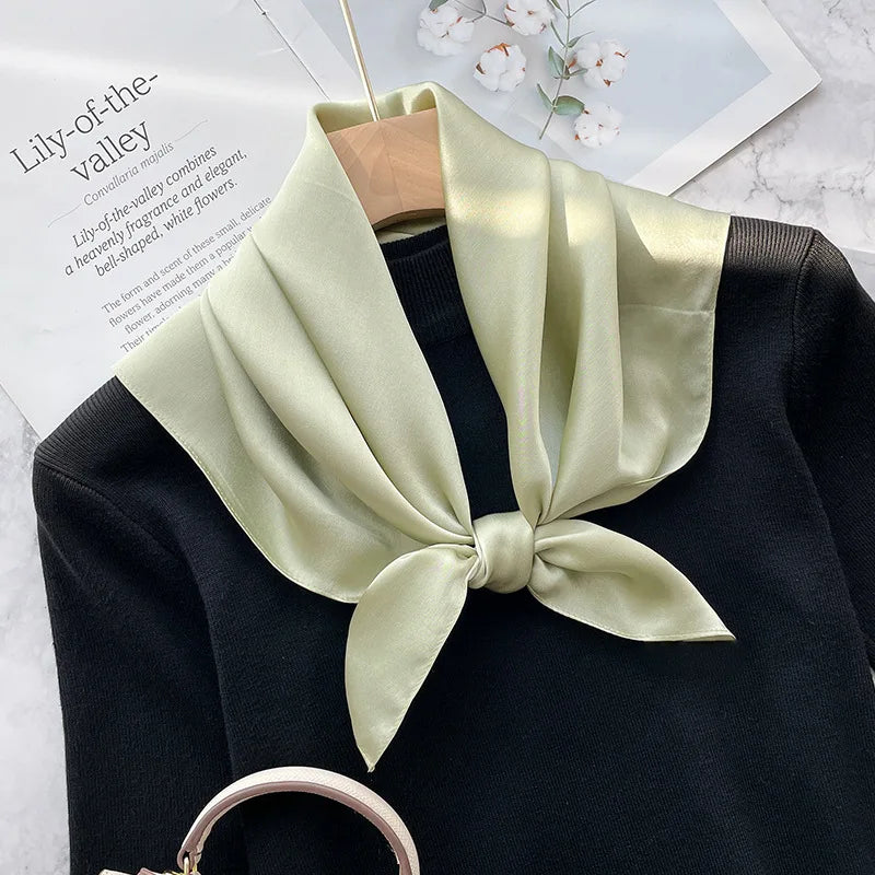 70Scarf 100% Silk Bandana Women Square Scarves Wrap Kerchief Mulberry Spring Fashion Luxury High Quality Headband Hijab Shawls