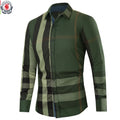 Fredd Marshall 2023 Summer New Fashion Contrast Plaid Shirt Long Sleeve Casual Business 100% Cotton Button Up Dress Shirts Tops