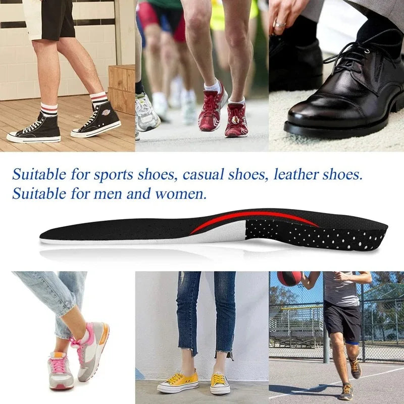 Cuttable Breathable Orthotic Arch Support Shoe Insoles for Men Women Soft Running Cushion Memory Gel Pad with Sweat Absorption