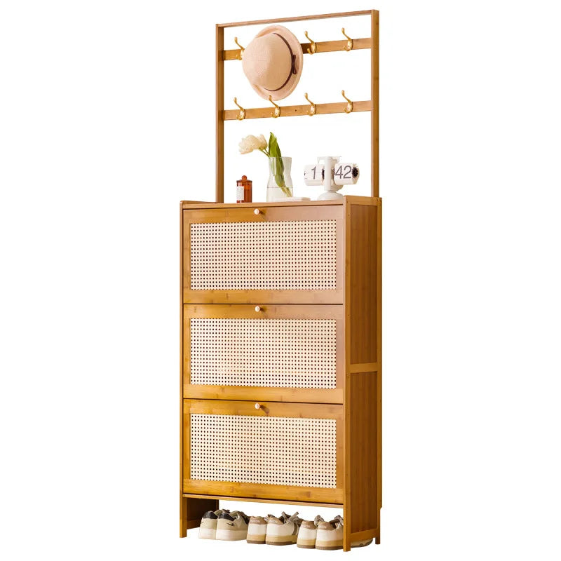Shoe cabinet entrance household large-capacity home shoe rack storage artifact space-saving indoor rental house solid wood
