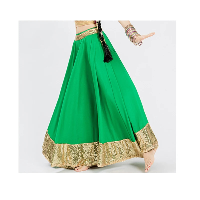 Indian Dance Skirt For Women Adult Big Swing Saree Clothes Oriental Dance Stage Performance Costumes 720 Degree Skirt DQL6990