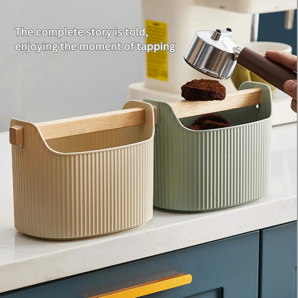 Coffee Knock Box Large Capacity Espresso Grounds Container Powder Beveled Residue Dump Bucket Barista Accessories Maker Tools